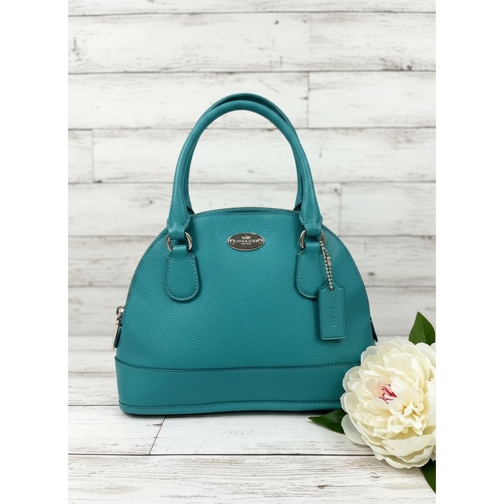 Coach Teal Pebbled Leather‎ Dome Satchel | Excellent Condition